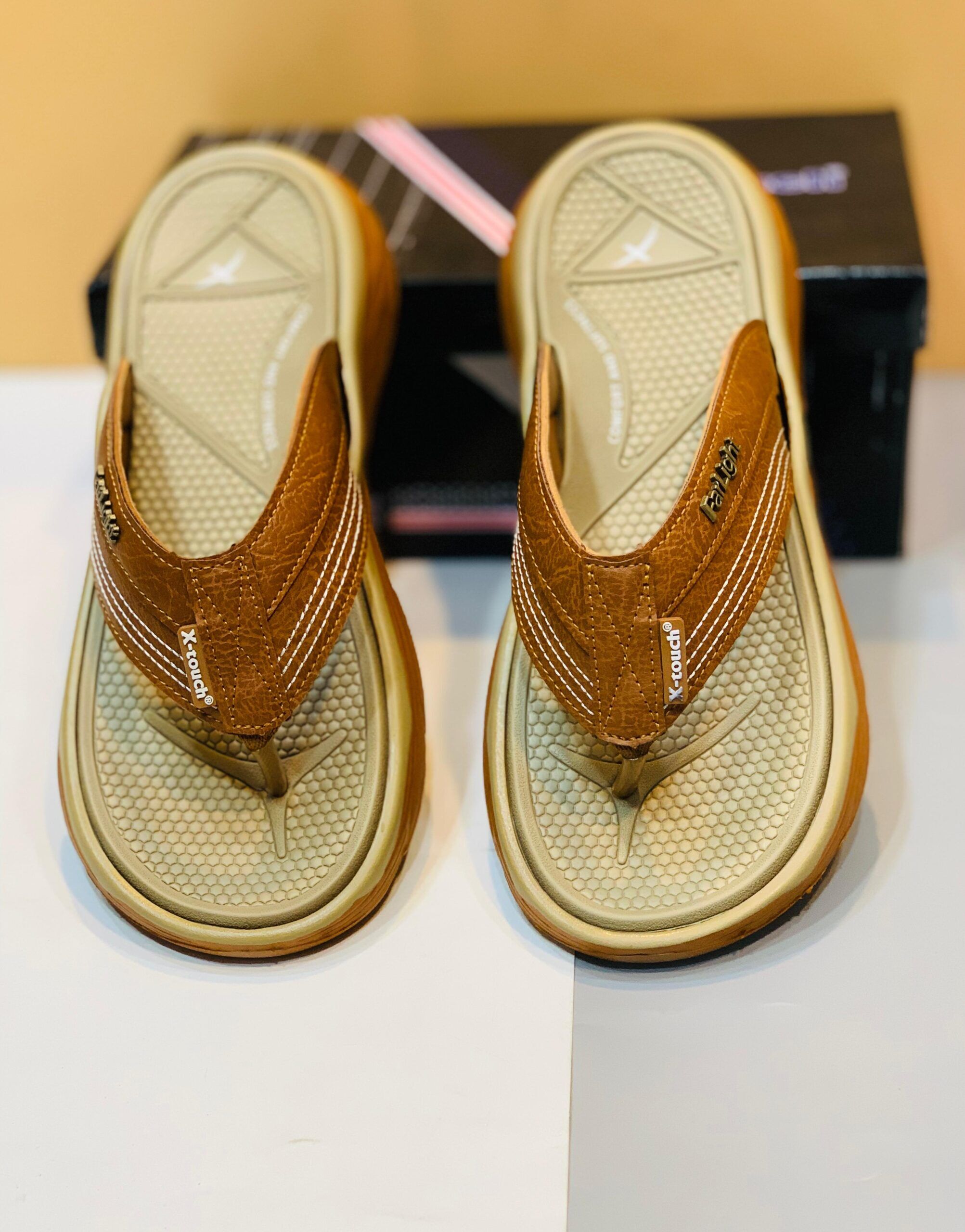 X Touch Soft Sole Men’s Slipper – Medicated Chapal for Daily Comfort