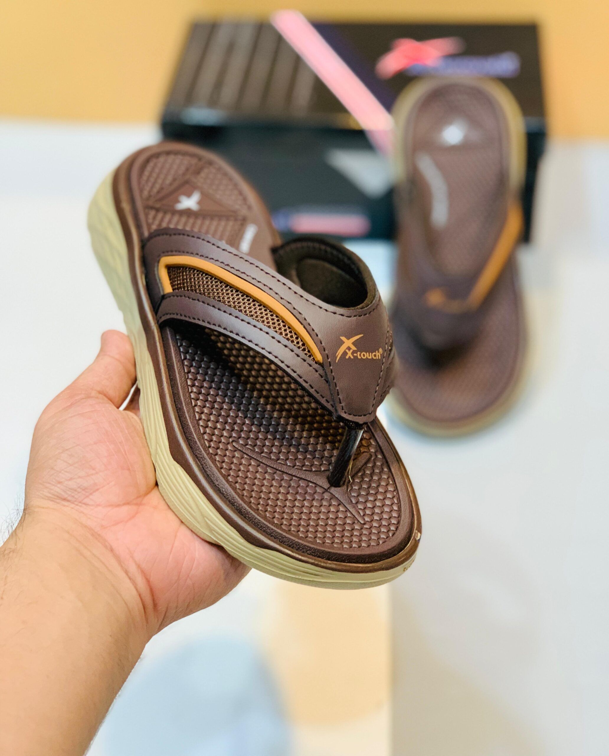 X Touch Soft Sole Men’s Slipper – Medicated Chapal for Daily Comfort