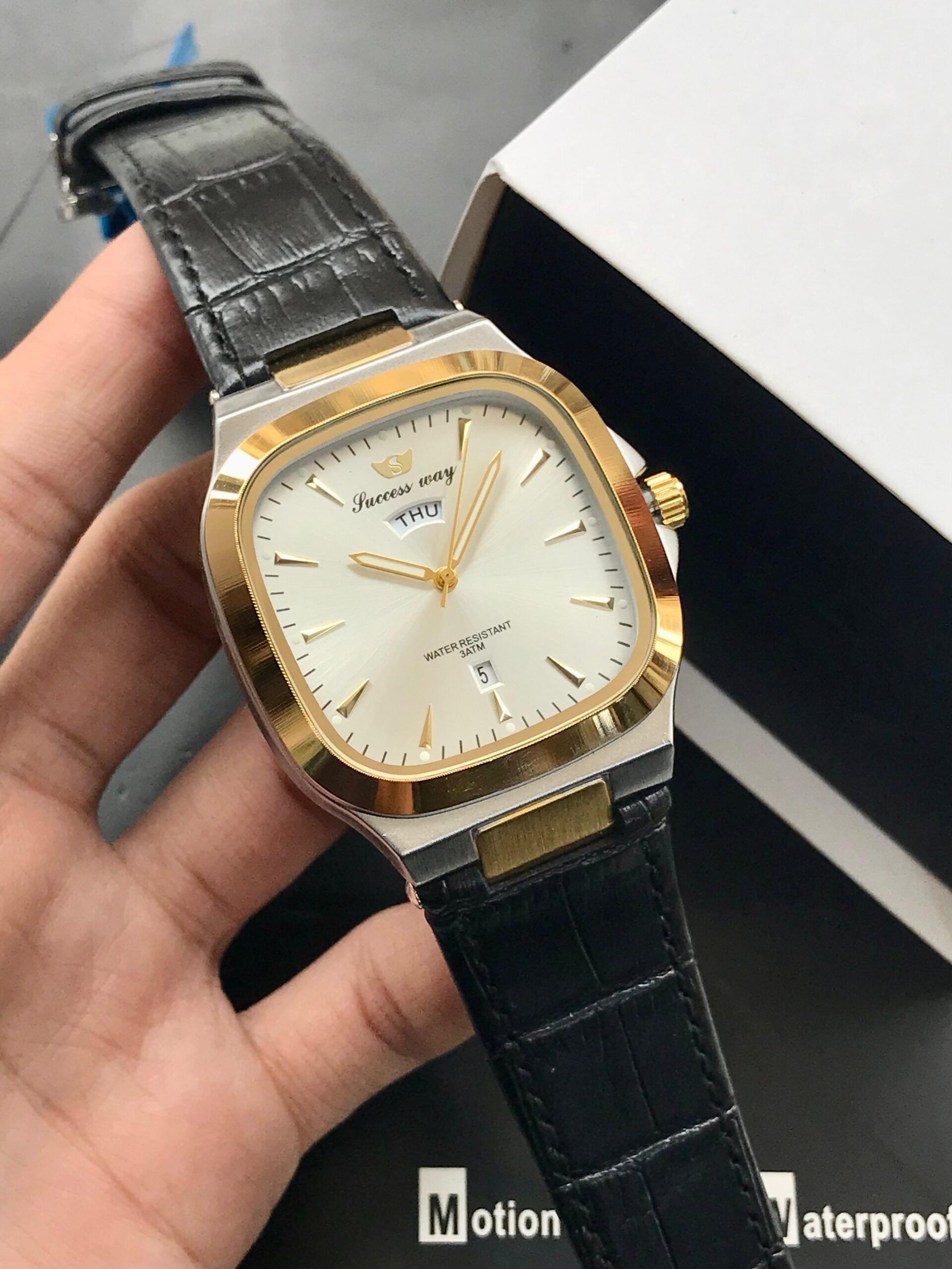 SUCCESS WAY Original Watch for Men – Premium Square Dial Leather Watch in Pakistan
