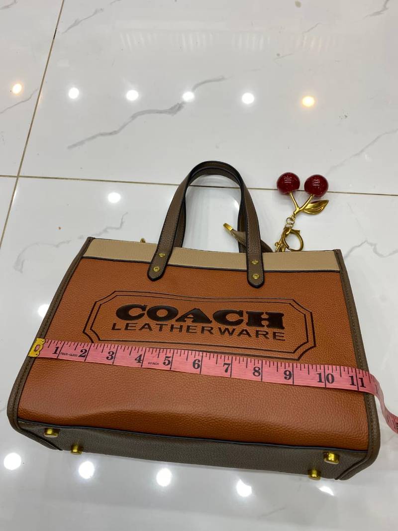 COACH Caviar Shoulder Bag with Cherry