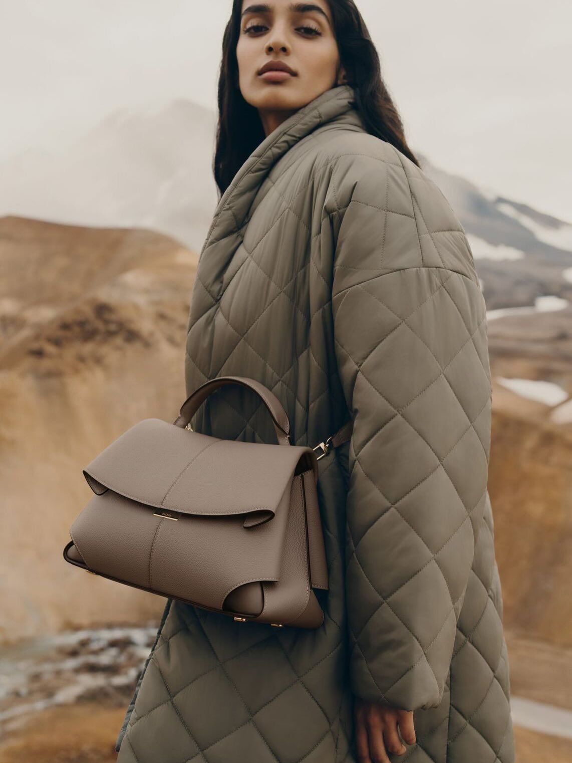 POLENE Mokki Textured Taupe Handbag Pakistan