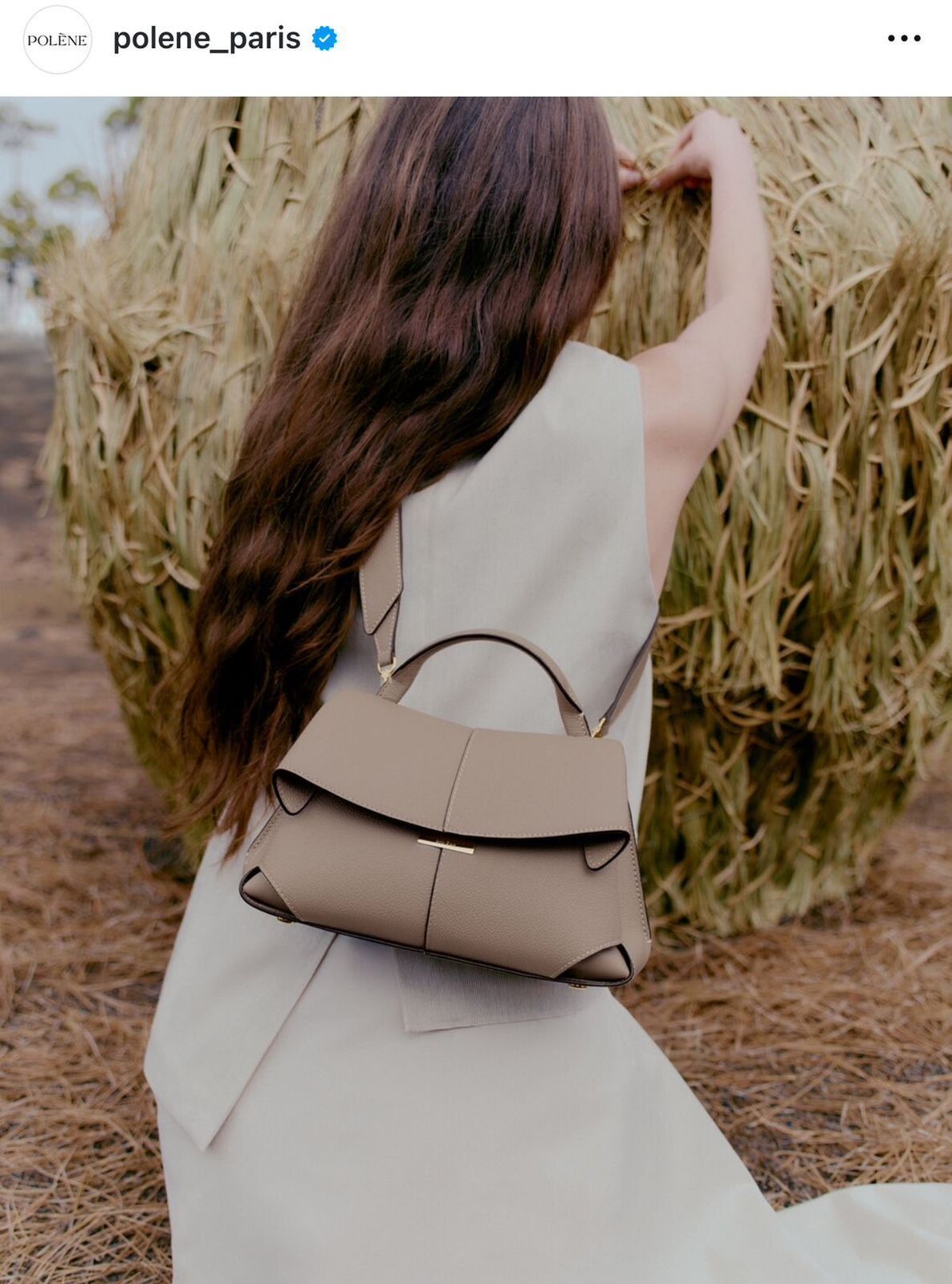 POLENE Mokki Textured Taupe Handbag Pakistan