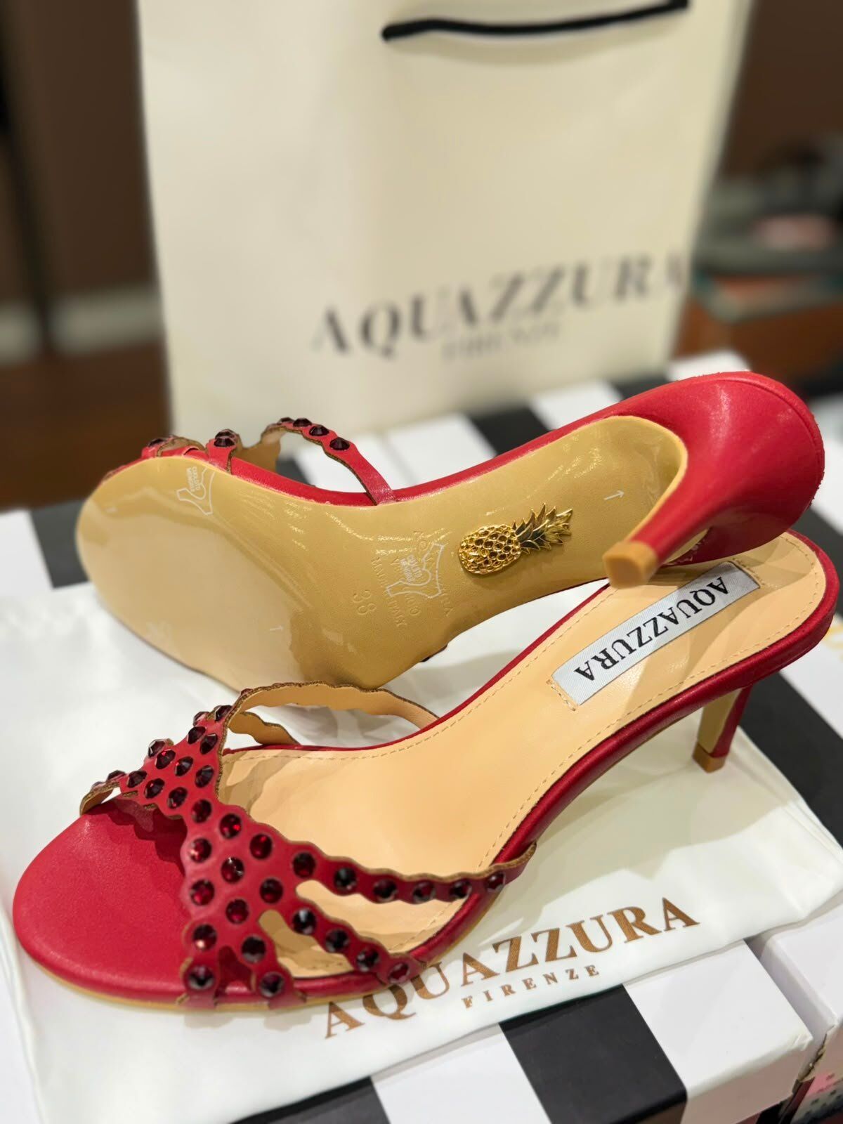 AQUAZZURA Tequila Mule 75 crystal embellished heels for women in Pakistan