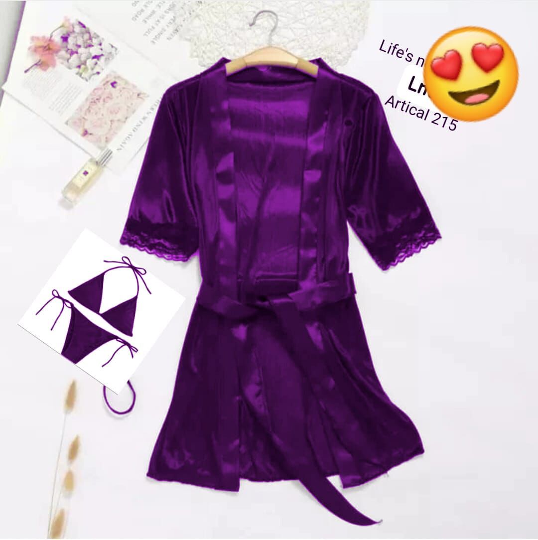 Luxury 3-Piece Silk Nighty Set | Soft China Silk Sleepwear for Women