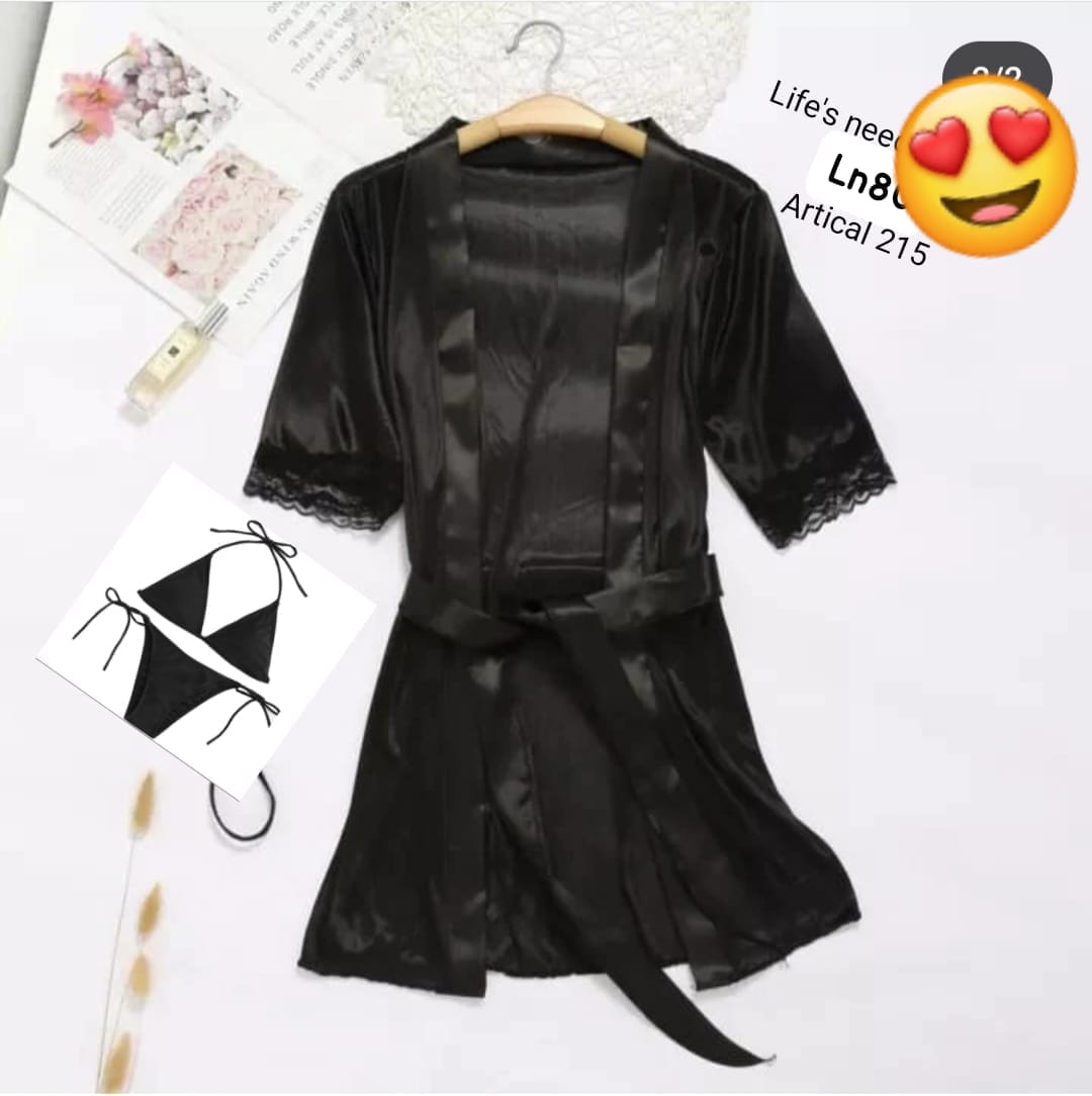 Luxury 3-Piece Silk Nighty Set | Soft China Silk Sleepwear for Women