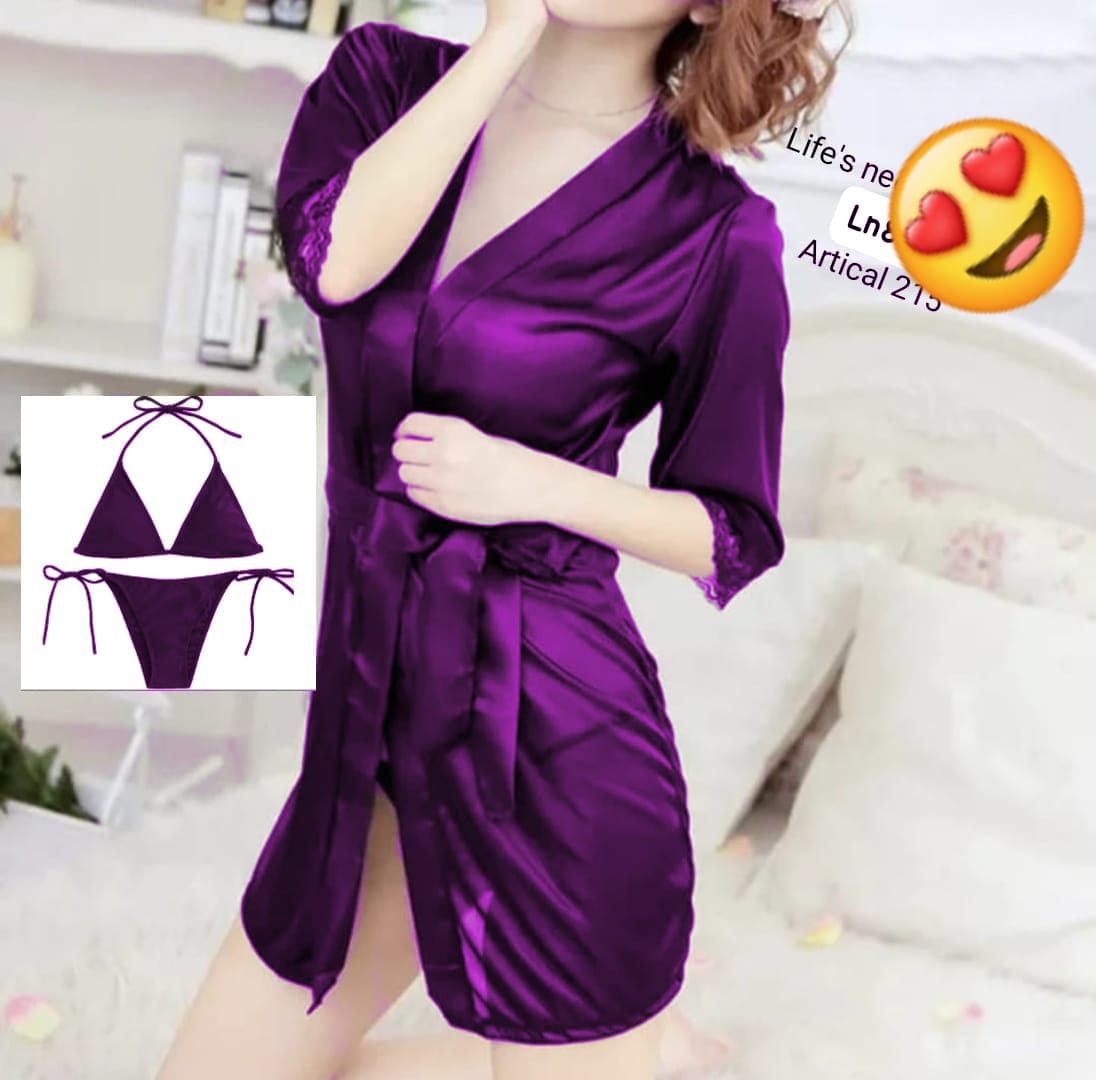 Luxury 3-Piece Silk Nighty Set | Soft China Silk Sleepwear for Women