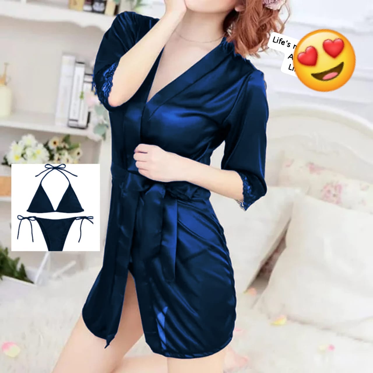 Luxury 3-Piece Silk Nighty Set | Soft China Silk Sleepwear for Women