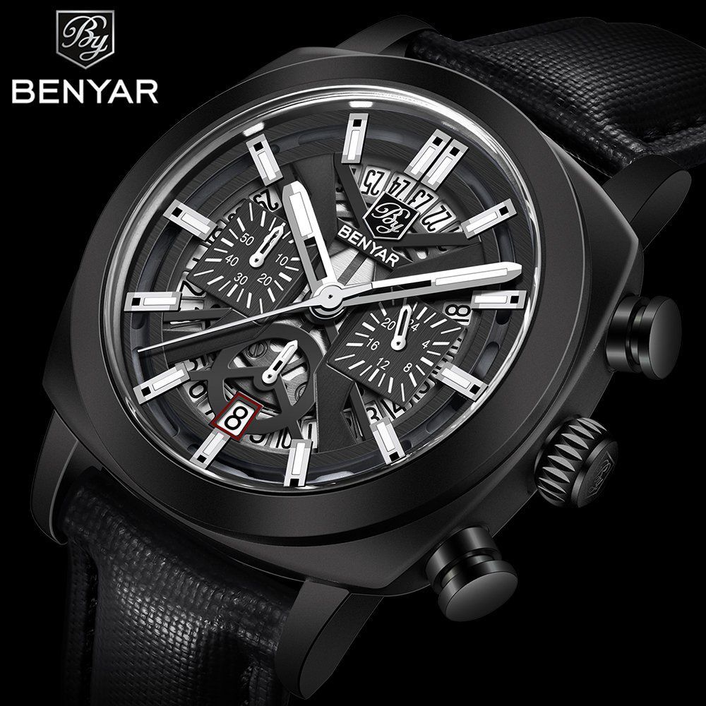 BENYAR Original Watch Price in Pakistan | Luxury Skeleton Chronograph Watch for Men 2025