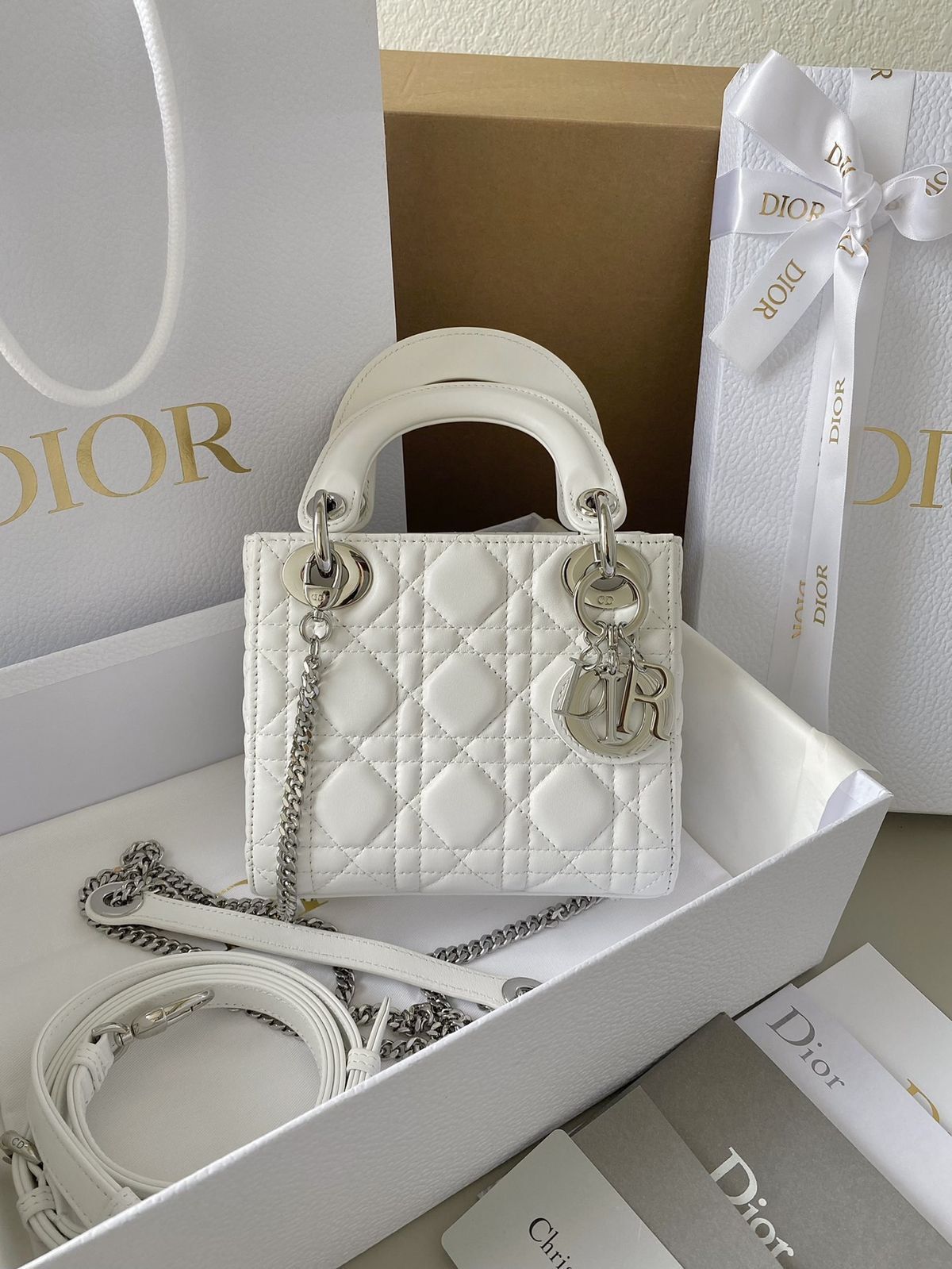 Christian Dior Mini Lady Dior black patent