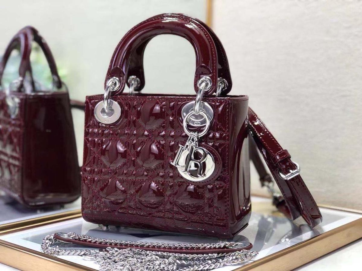 Christian Dior Mini Lady Dior black patent