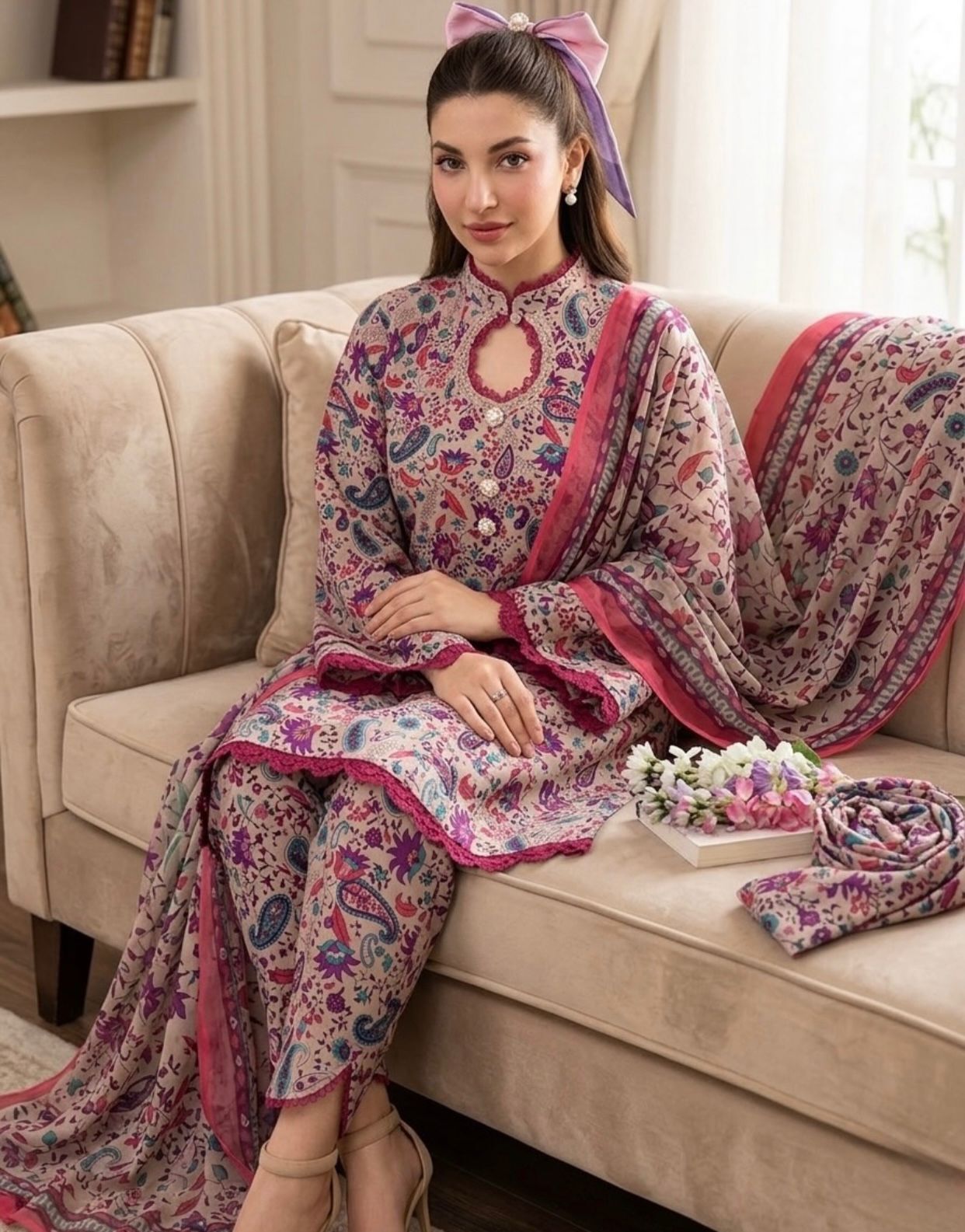 designer lawn suits premium swiss lawn usa chiffon dupatta