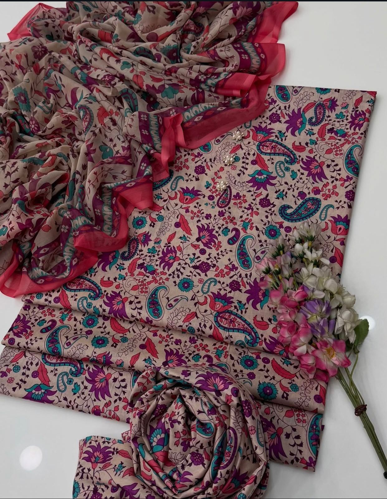 designer lawn suits premium swiss lawn usa chiffon dupatta
