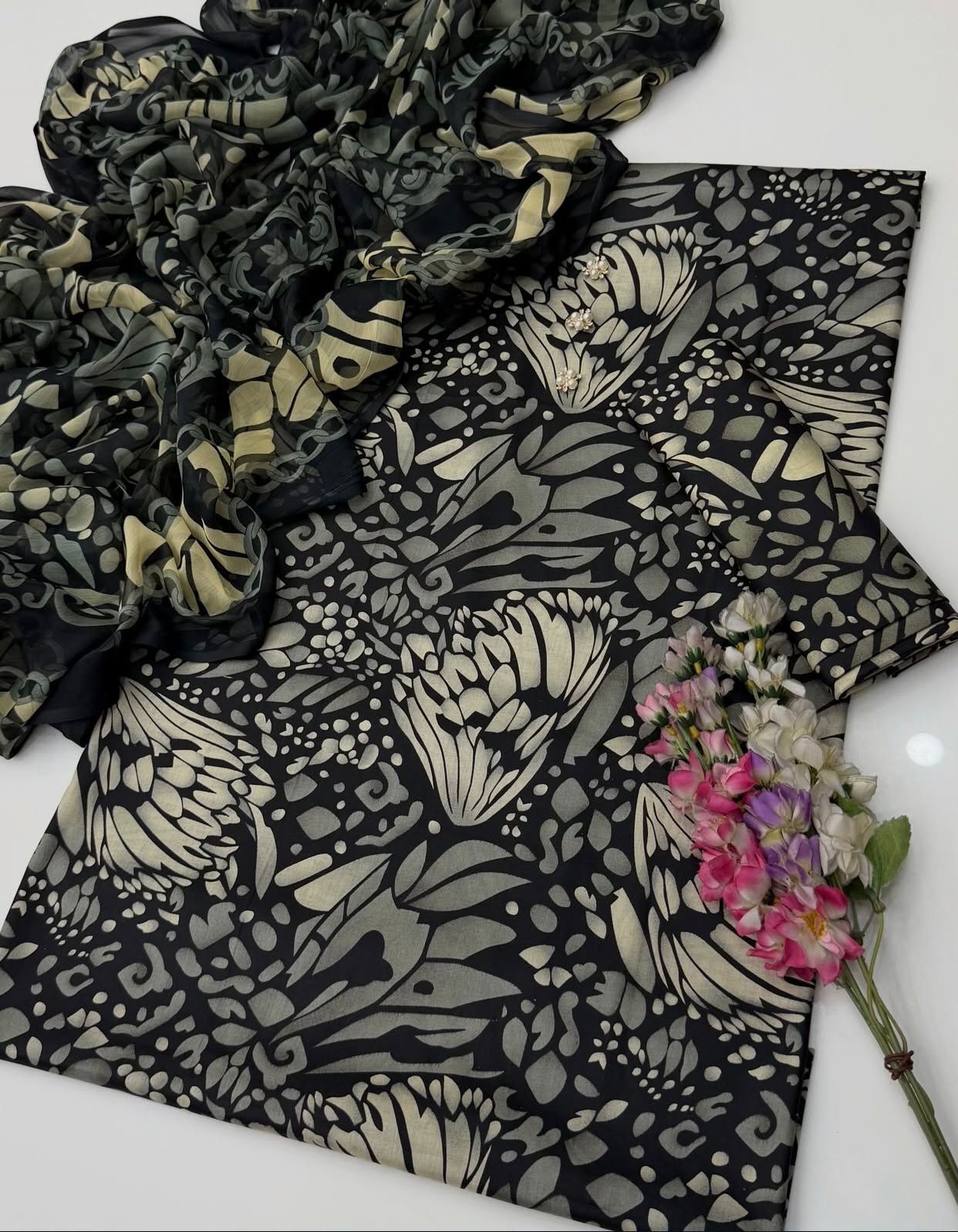 designer lawn suits premium swiss lawn usa chiffon dupatta