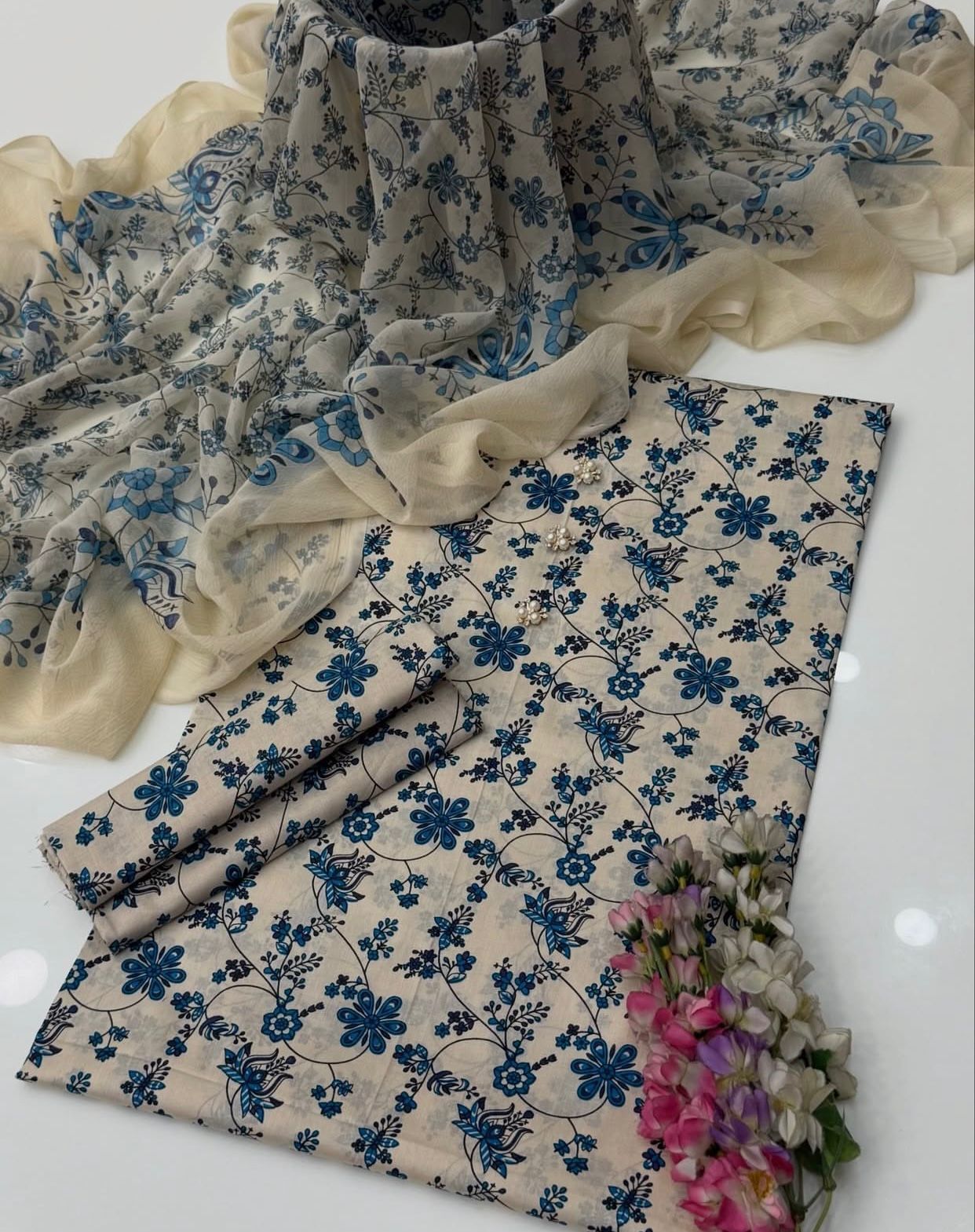 designer lawn suits premium swiss lawn usa chiffon dupatta
