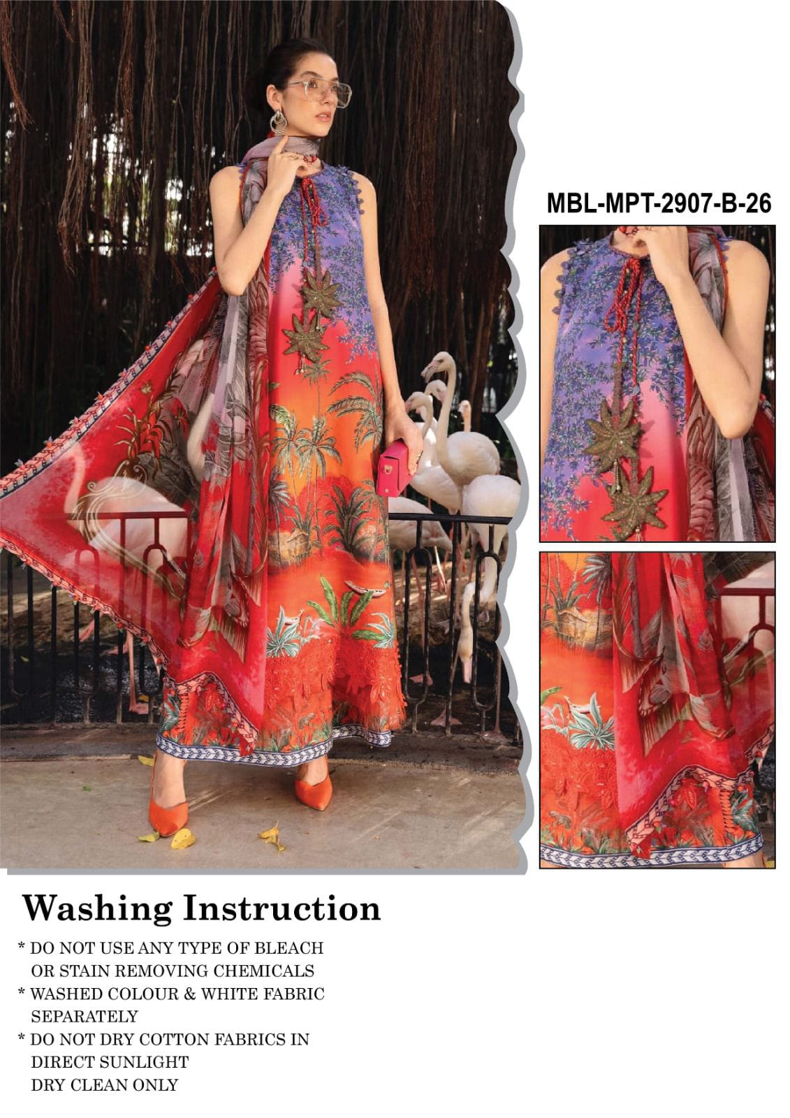 maria b lawn collection 2026 embroidered spangle suit chiffon dupatta USA