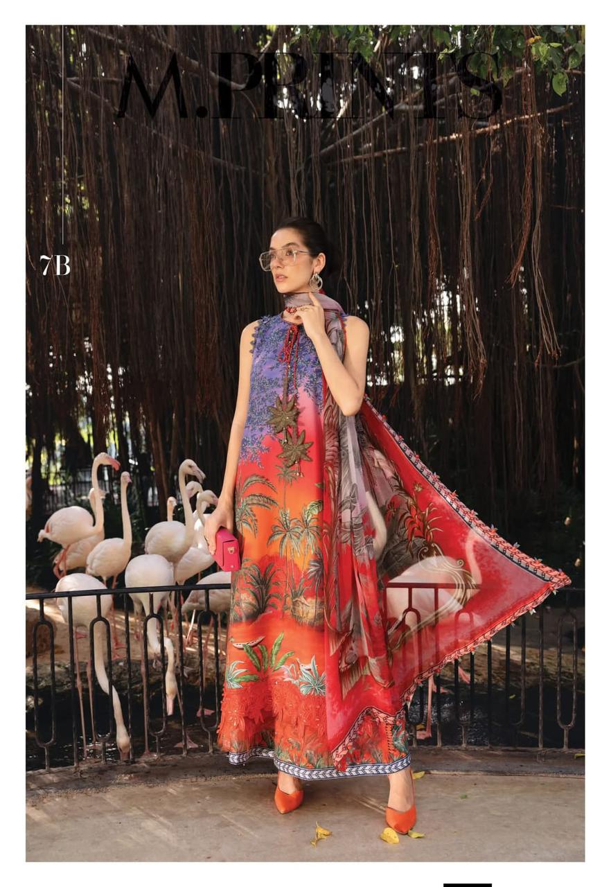 maria b lawn collection 2026 embroidered spangle suit chiffon dupatta USA