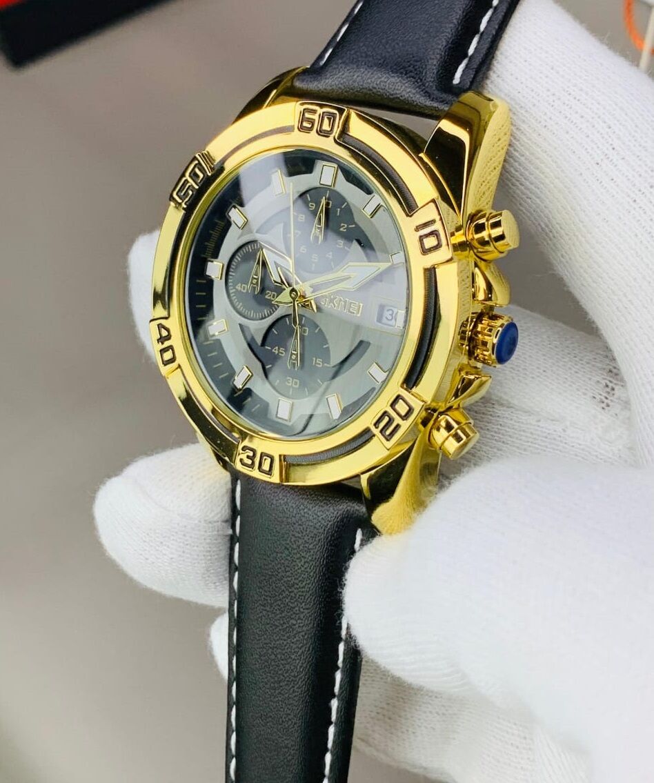 SKEMI Bold ORIGINAL WATCH with leather straps and dual time functionality, available in Karachi, Pakistan