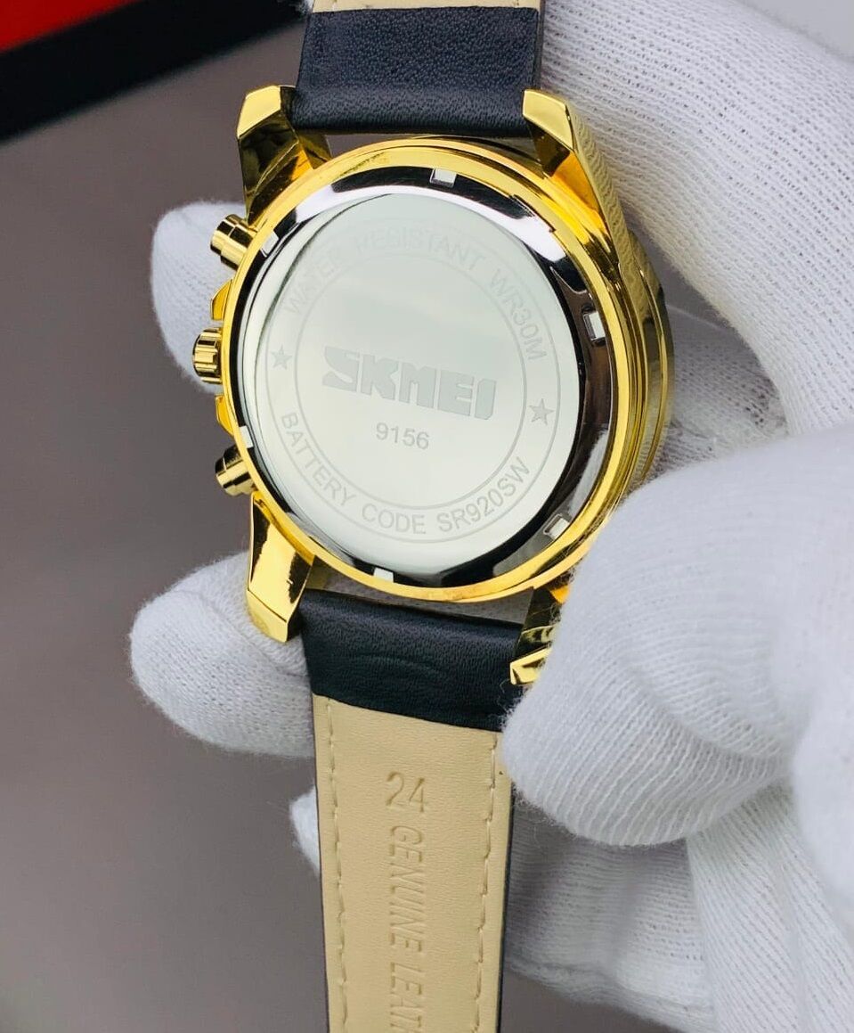 SKEMI Bold ORIGINAL WATCH with leather straps and dual time functionality, available in Karachi, Pakistan