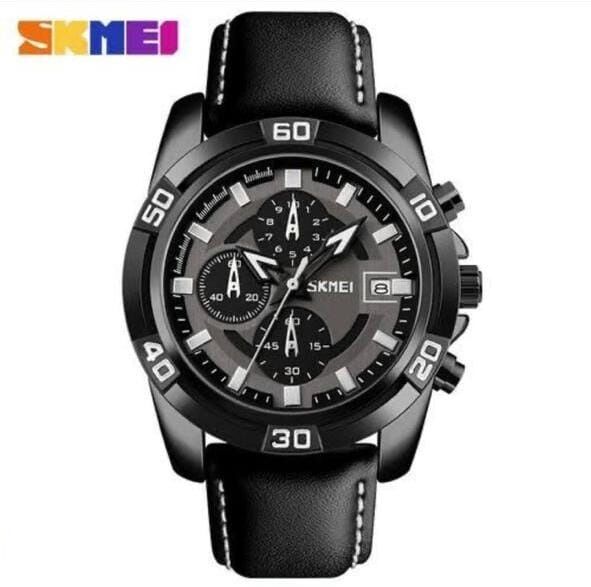 SKEMI Bold ORIGINAL WATCH with leather straps and dual time functionality, available in Karachi, Pakistan