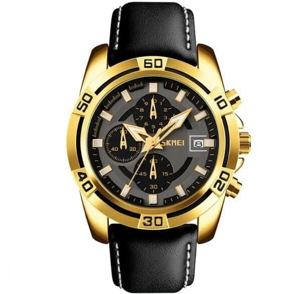 SKEMI Bold ORIGINAL WATCH with leather straps and dual time functionality, available in Karachi, Pakistan