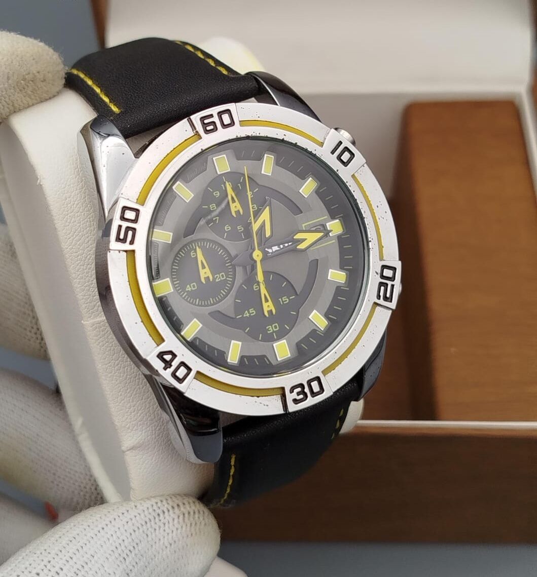 SKEMI Bold ORIGINAL WATCH with leather straps and dual time functionality, available in Karachi, Pakistan