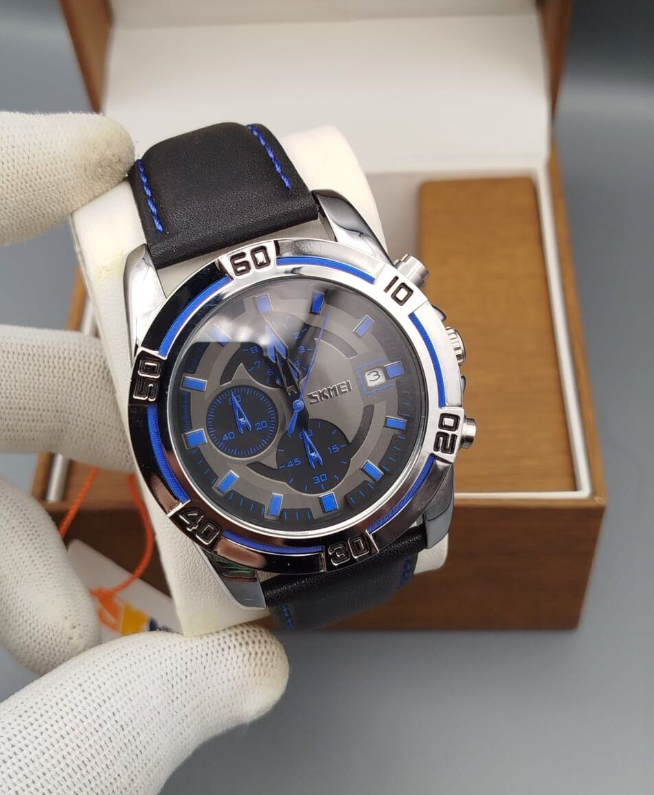 SKEMI Bold ORIGINAL WATCH with leather straps and dual time functionality, available in Karachi, Pakistan
