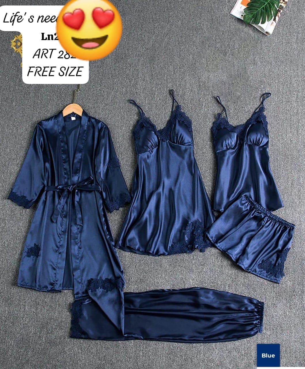 5-Piece Bridal Nighty Set made from imported Lycra Silk Jersey