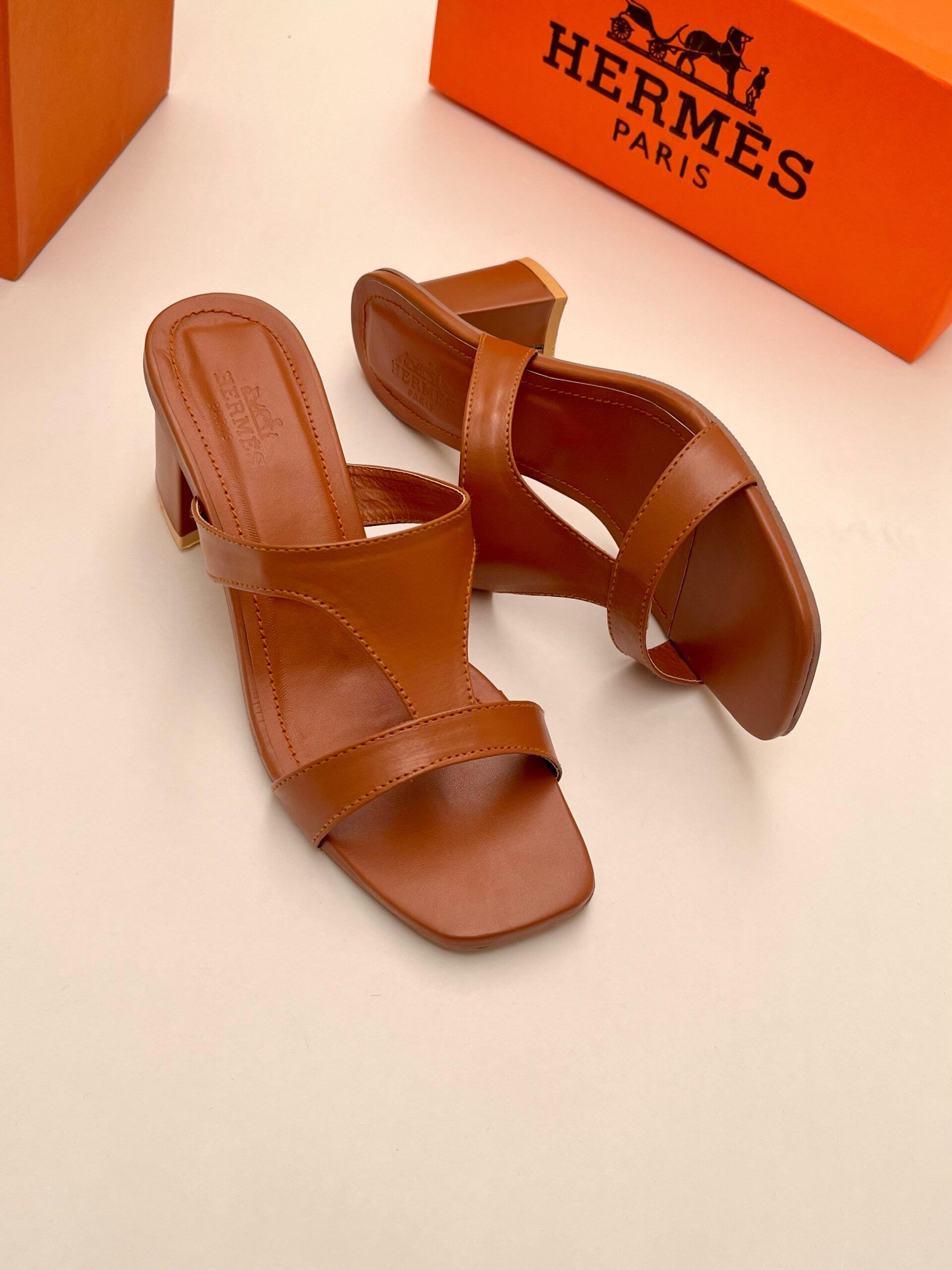 HERMES Exclusive Brown Sandals available at Shop2door