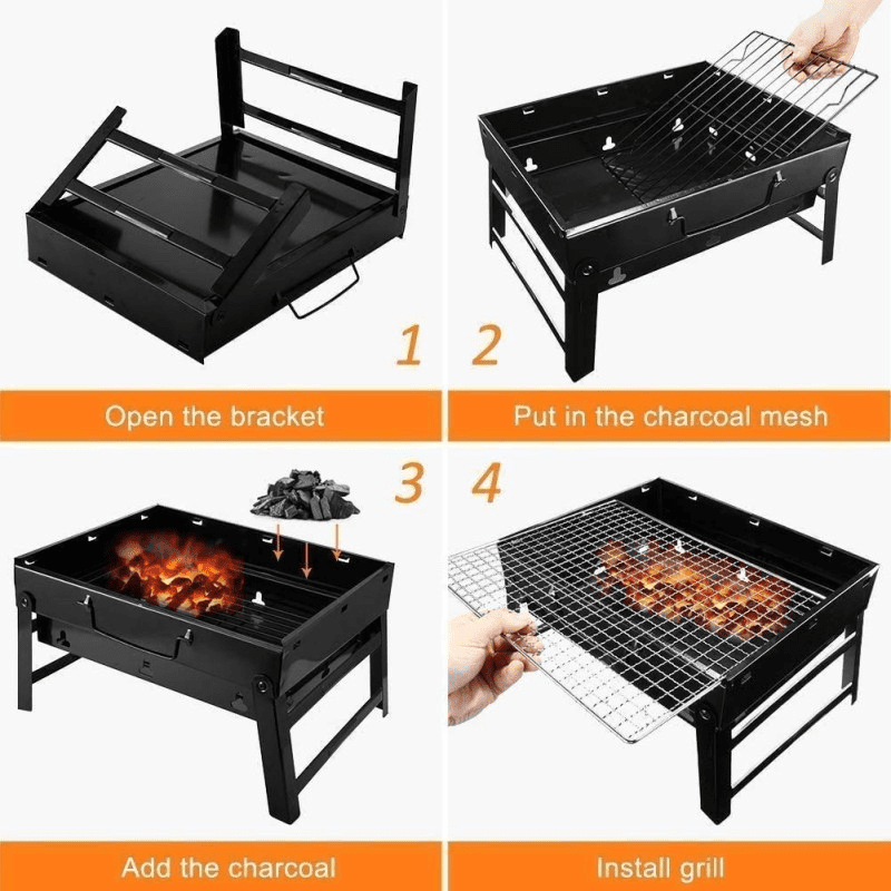 Portable & Foldable BBQ Grill with Tray