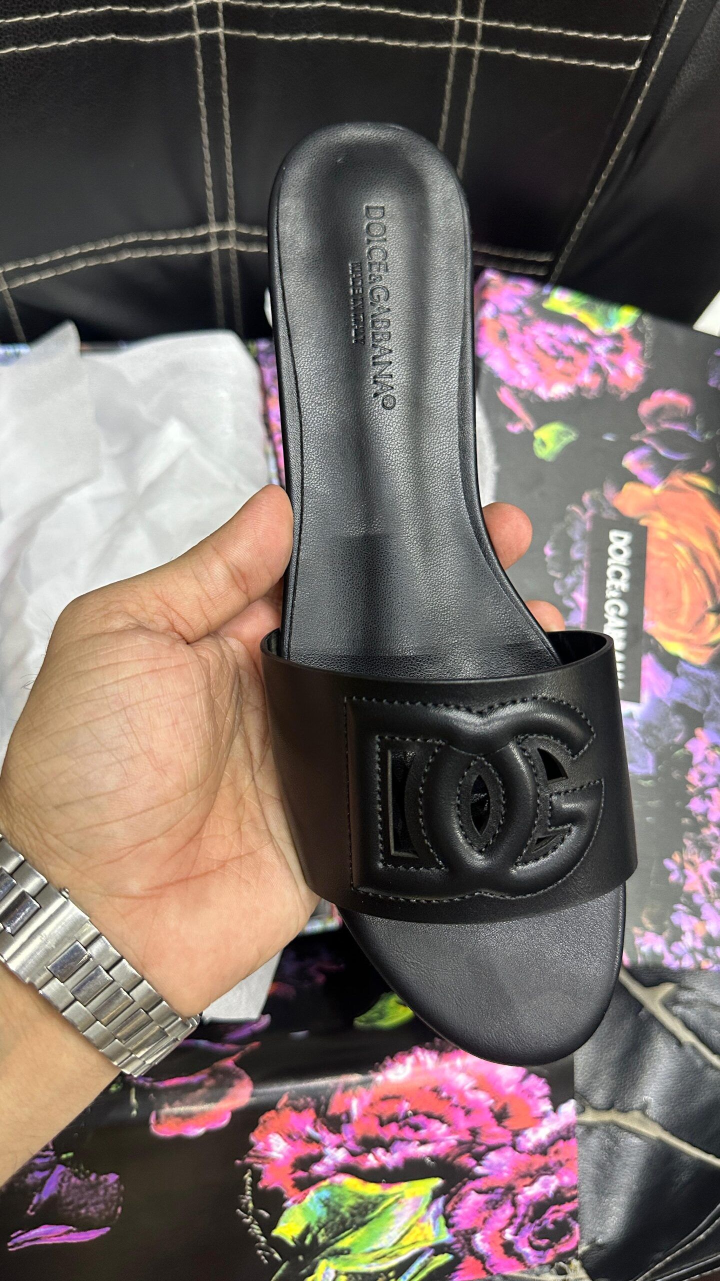 Dolce & Gabbana Black & Green Slipper Price in Pakistan