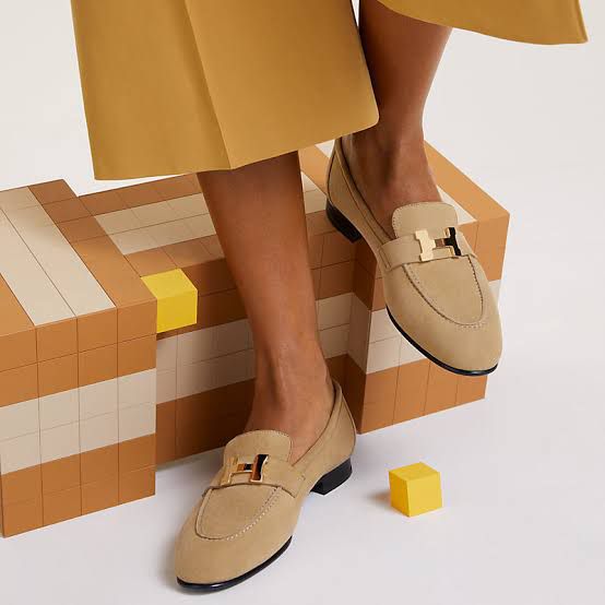 Hermes Paris Suede Loafer Shoes for Women in Pakistan