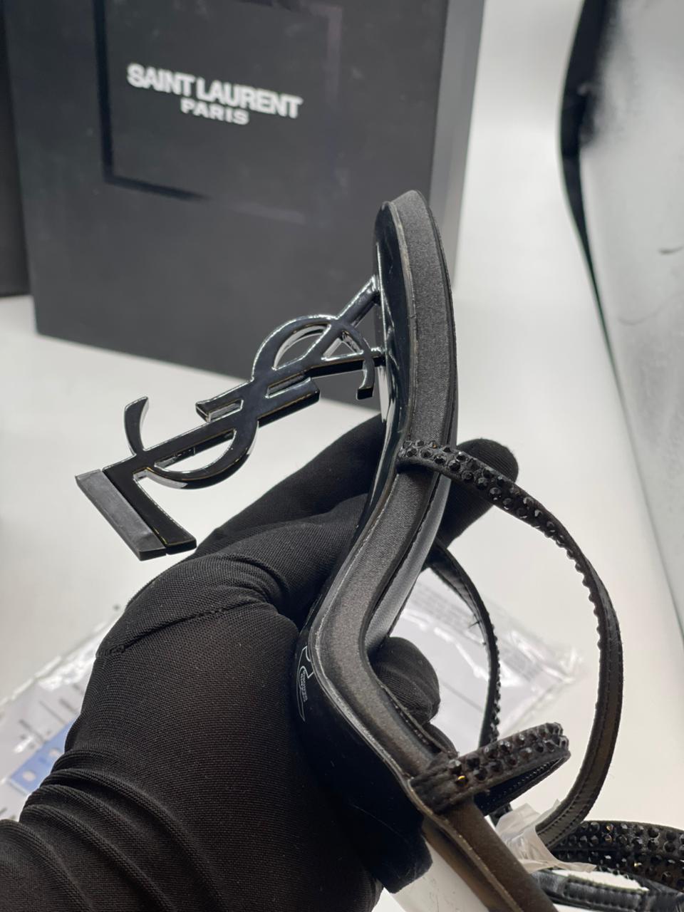 Saint Laurent Opyum Crystal Sandal front view