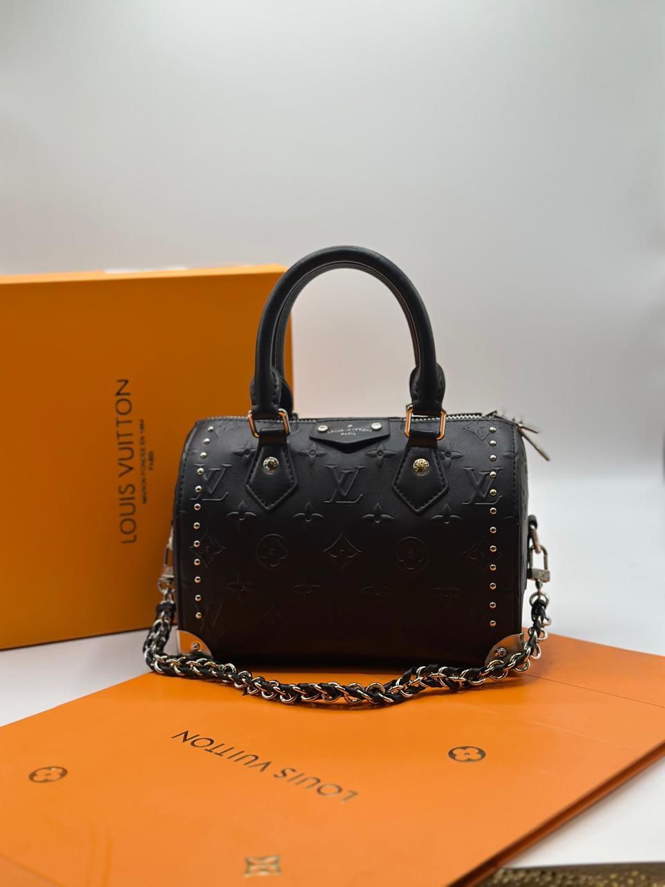 LOUIS VUITTON Speedy Trunk 20 Handbag in Black