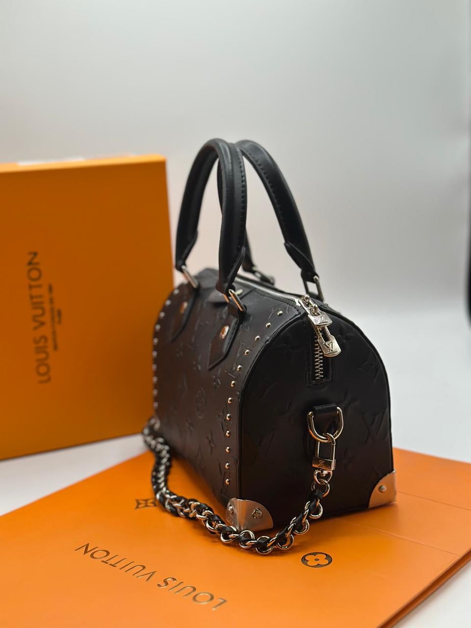 LOUIS VUITTON Speedy Trunk 20 Handbag in Black