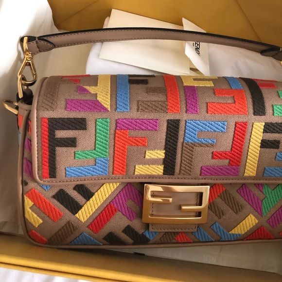 FENDI FF Monogram Canvas Bag with Box