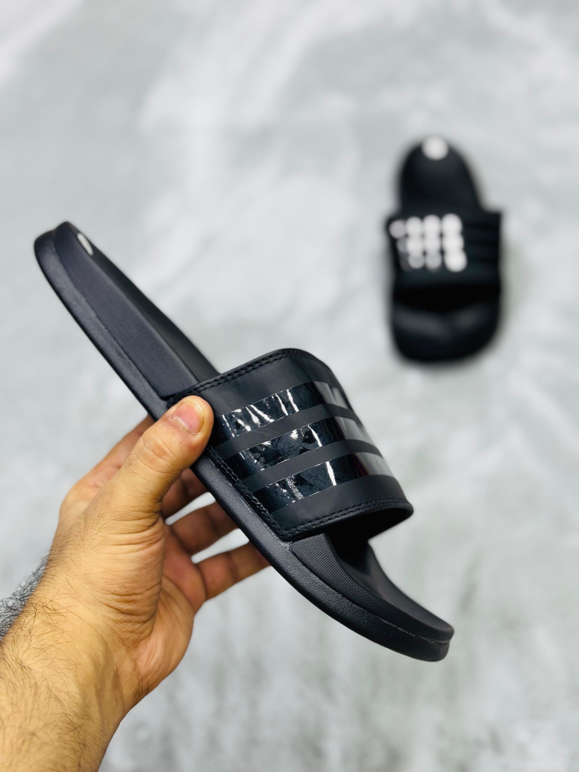 Adidas 3 Stripes Slides Master Copy in Pakistan – Premium Slipper Chappal for Men