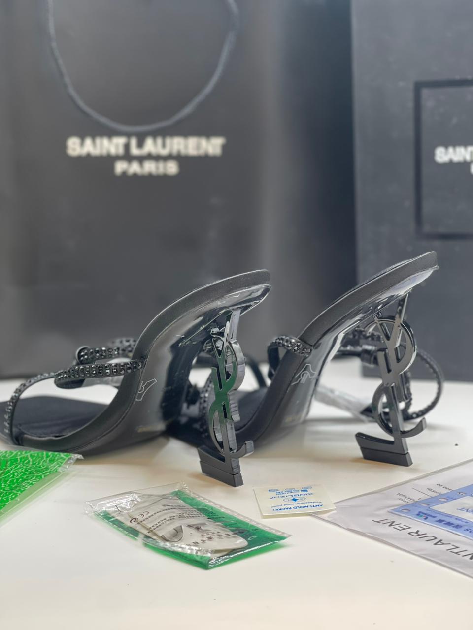 Saint Laurent Opyum Crystal Sandal front view