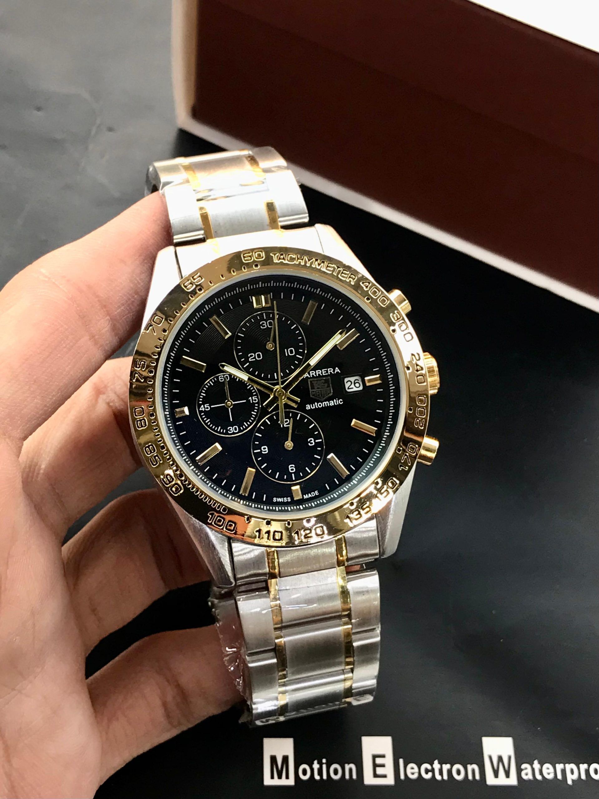 "TAG Heuer Carrera Men’s Watch with quartz movement, chronograph functions, date display, and heavy-weight design