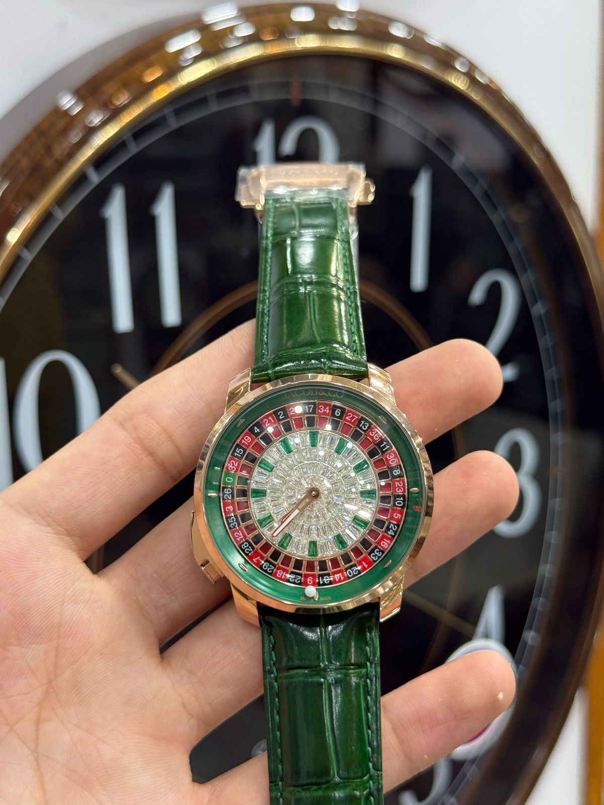 Jacob&Co Casiono Watch Replica in Black Color Full Green