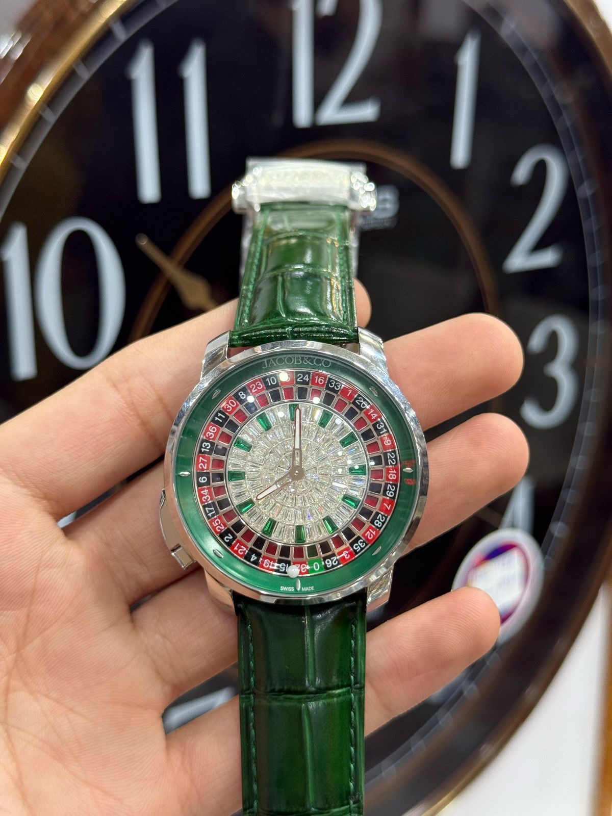 Jacob&Co Casiono Watch Replica in Black Color Full Green