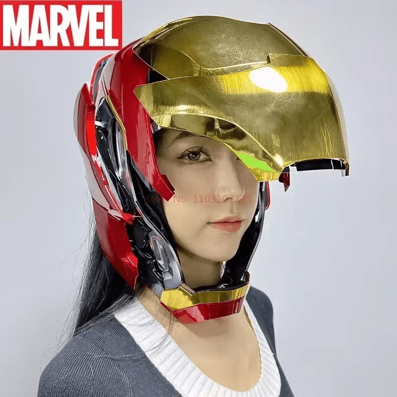 Get the Iron Man 1:1 Helmet Mk5 Mk50 with electric open-close, English voice control, and LED eyes. Perfect for cosplay, collectors, and Marvel fans. Order now for the best price!