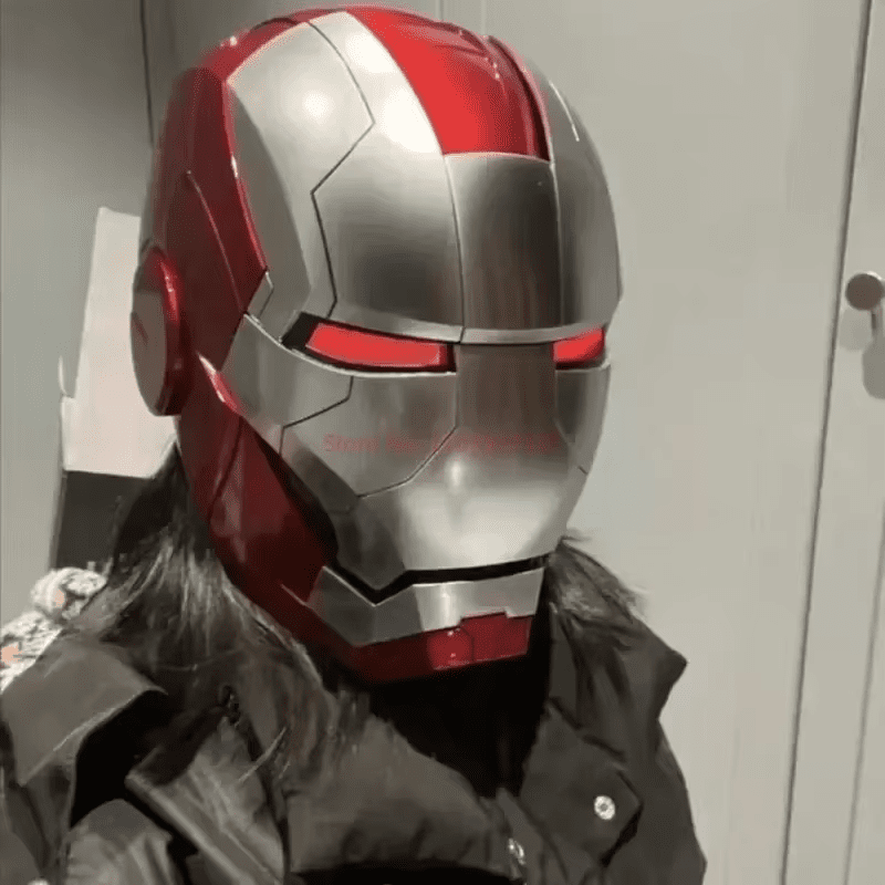 Get the Iron Man 1:1 Helmet Mk5 Mk50 with electric open-close, English voice control, and LED eyes. Perfect for cosplay, collectors, and Marvel fans. Order now for the best price!