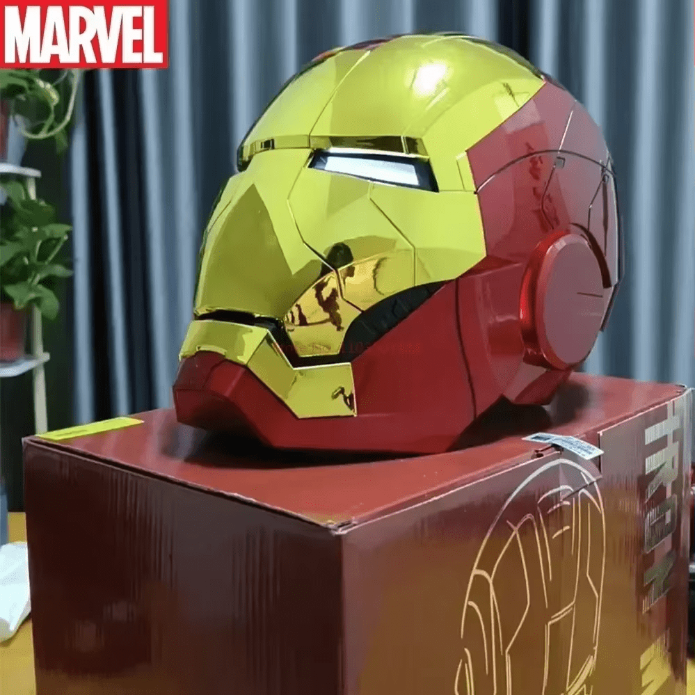 Get the Iron Man 1:1 Helmet Mk5 Mk50 with electric open-close, English voice control, and LED eyes. Perfect for cosplay, collectors, and Marvel fans. Order now for the best price!