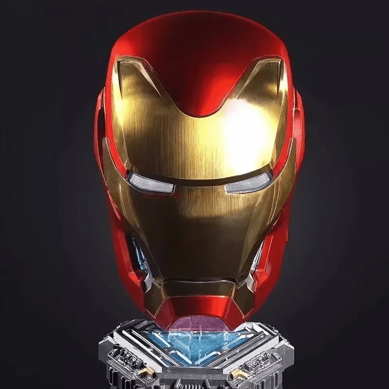 Get the Iron Man 1:1 Helmet Mk5 Mk50 with electric open-close, English voice control, and LED eyes. Perfect for cosplay, collectors, and Marvel fans. Order now for the best price!
