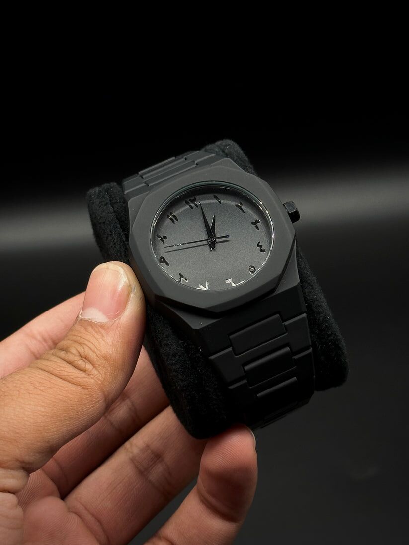 Arabic Aura Watch | Full Black Arabic Dial – Trending TikTok Style