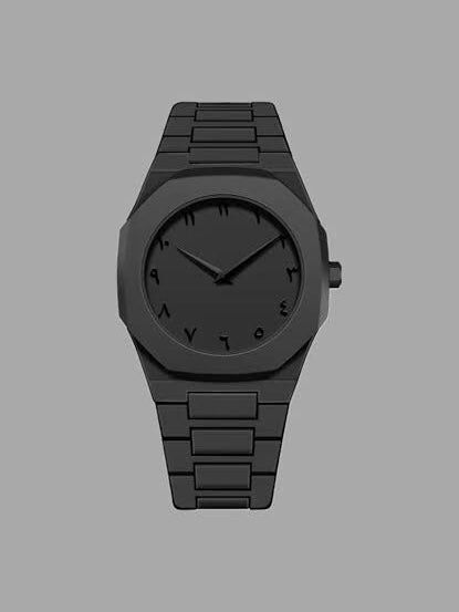 Arabic Aura Watch | Full Black Arabic Dial – Trending TikTok Style