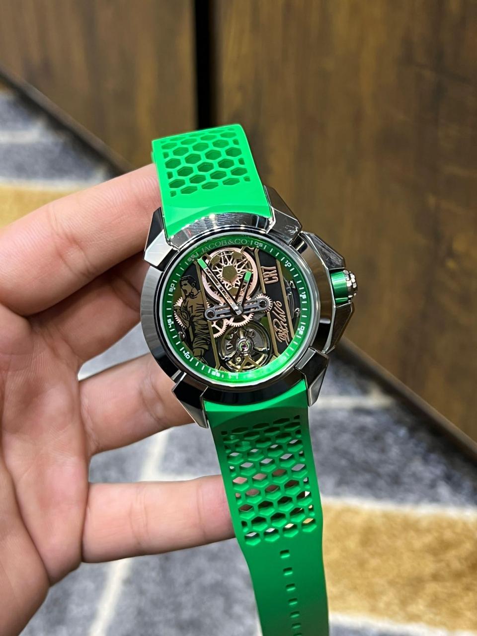 Shop CR7 Replica Watch by Jacob & Co in Pakistan. Premium Cristiano Ronaldo inspired watch, master copy edition, with bold design & luxury packaging.