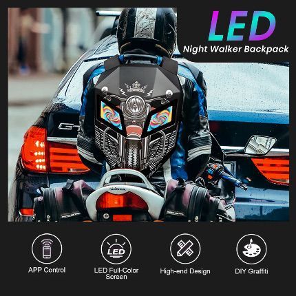 Special Bike Rider LED Backpack – Digital Display, App-Controlled | Shop2Door Pakistan