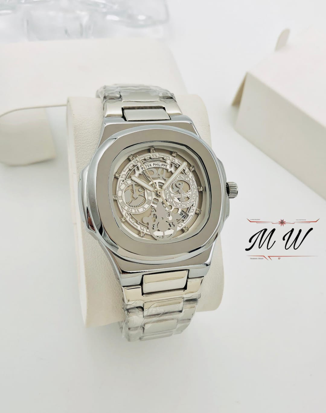 Skeleton Patek Watch Replica – Premium Quartz Stainless Steel with Date Feature – 8 Colours