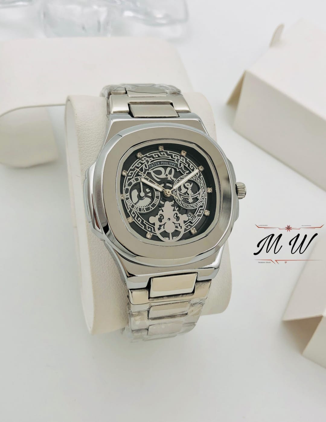Skeleton Patek Watch Replica – Premium Quartz Stainless Steel with Date Feature – 8 Colours